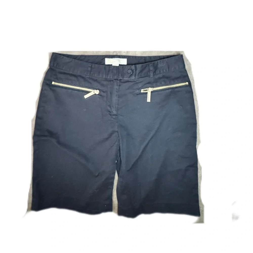 Michael Kors Gold Metal and Black Bermuda Shorts